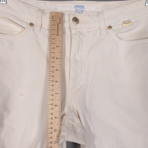 ESCADA SPORT Women ITALY🇮🇹MADE KATE Jeans BootCut Flare White Mid Rise Size 40 - Picture 5 of 15